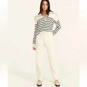 J. Crew Slouchy Boyfriend Jean in Ecru Natural 100% Cotton Size 25 NWT